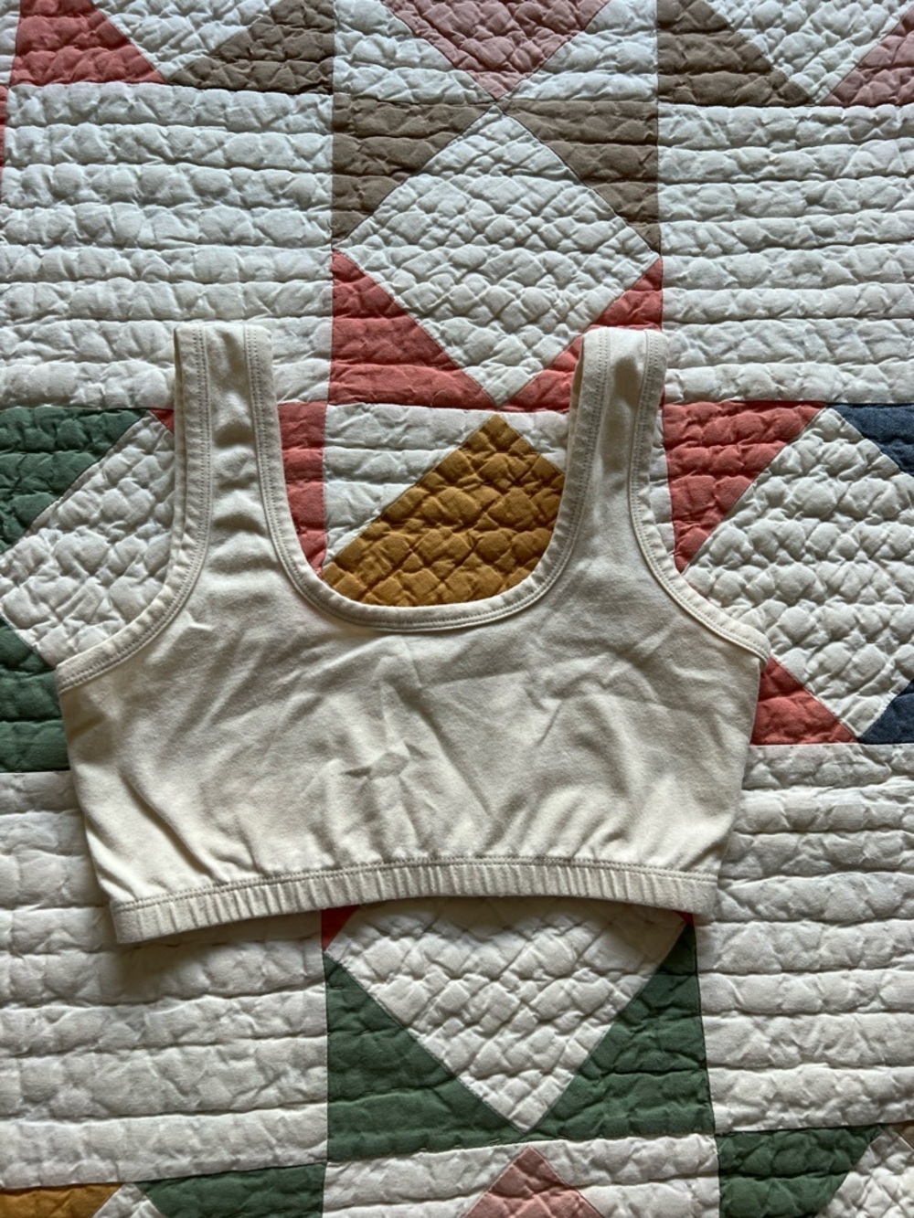 ARQ Wide Strap Bra in Cream